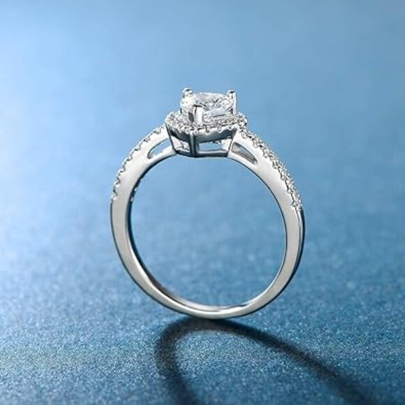 Glamorous Elegance: 18k Gold Plated Wedding Rings- promise Eternal Ring - Picture 3 of 4